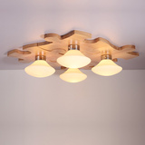 极有家 北欧宜家实木吸顶灯创意个性DIY简约儿童房客厅卧室木艺灯