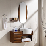 现代中式浴室柜吊柜 实木小户型洗脸盆柜组合洗手池卫生间面盆柜