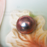 【wj私房】特色裸珠-日本进口天然马贝珍珠 孤品17.3mm 紫红彩光