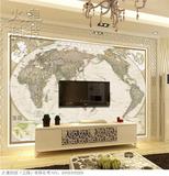 3d定制大型壁画 客厅电视卧室沙发背景墙纸壁纸 复古世界地图壁画