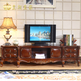 欧式电视柜2米/2.2米/2.4米美式全实木法式雕花大理石地柜01#