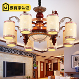 新中式吊灯LED古典铁艺餐厅吊灯古典景德镇陶瓷别墅灯饰客厅灯具