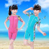 2016新款夏季韩版儿童短袖连体泳衣学生中大童可爱防晒游泳衣女孩