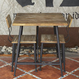 咖啡厅复古桌椅 北欧甜品奶茶店酒吧 阳台简约小方桌茶几实木宜家