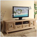 美式橡木复古纯实木电视柜白色仿古做旧电视机柜茶几彩色定做包邮