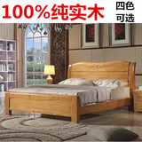 中式全实木床1米8橡木床1.5米小户型现代婚床单人床双人床储物床