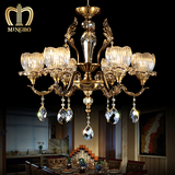 欧式灯饰全铜客厅水晶玻璃灯具高档美式餐厅灯简欧主卧室吊灯