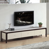 新款 大理石电视柜组合简约现代创意亮光烤漆圆角实木电视机柜