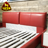 真皮床 现代简约婚床1.8米双人床皮艺床1.5米软包定制床储物皮床