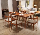 北欧餐桌椅组合全实木橡木大小户型客厅饭桌简易创意长方桌4 6人