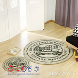 【韩国直送】bazaar英式古典创意DTP圆形地毯/客厅卧室用装饰地垫