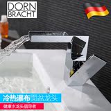 德国当代全铜面盆龙头卫生间冷热水方瀑布单孔浴室柜洗手脸盆龙头