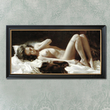 美女人体裸体装饰画宾馆卧室人体艺术带框画现代设计简约床头挂画