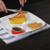 日韩创意分格早餐盘 陶瓷西餐盘子 水果盘点心盘分隔菜盘儿童餐盘