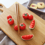 壹贰 创意水果筷托西瓜西红柿两款可选 日式Zakka可爱陶瓷筷子架