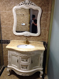欧式橡木浴室柜落地实木仿古卫浴柜洗手盆洁具组合柜简欧美式卫浴