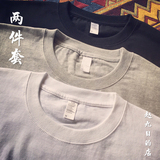 （两件套）vintage日本新款重磅厚实纯棉面料短袖打底T恤男女通款