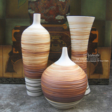 欧式创意客厅家居软装饰品陶瓷器三件套小花瓶花器花插摆件工艺品