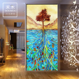 3d瓷砖背景墙玄关装饰画过道走廊拼花客厅艺术欧式现代生命之树