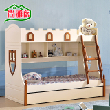 双层床子母床儿童床高低床环保实木地中海多功能上下床组合储物床