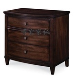 美式复古做旧床头柜美式实木床头柜欧式新古典床头柜边柜储物柜