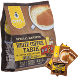 包邮 马来西亚进口OWL猫头鹰白咖啡二合一无糖速溶拉白咖啡375g