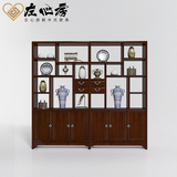 新中式实木书架水曲柳博古架展示架置物架木质酒架茶叶架书柜家具