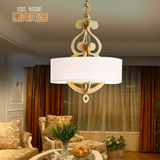 美式现代创意艺术全铜吊灯葫芦式设计布艺大灯罩小客厅餐厅卧室灯