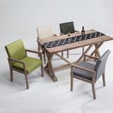 特价组装现代简约复古做旧靠背实木扶手酒店餐厅餐椅咖啡椅休闲椅