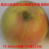 山东自家苹果75mm到80mm无膨大剂无催红剂无打蜡套袋富士苹果5斤