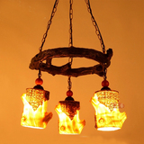 中式复古树脂餐吊灯美式乡村客厅灯书房灯个性创意酒吧灯会所灯