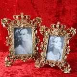 欧式巴洛克相框 浮雕 皇冠 镀金色 奢华 婚庆布置道具摆台像框
