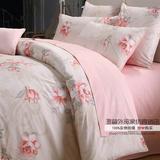 原单韩式家纺粉色系列60支埃及长绒棉贡缎床上用品床单被套可定制