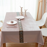 新款现代中式纯色桌布个性创意时尚简约方桌布美式乡村田园桌布