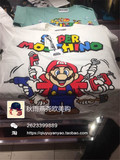 美国代购Moschino 16春夏卡通图案超级马里奥圆领印花短袖情侣T恤