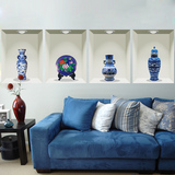 壁画3d立体墙贴客厅玻璃床头可移除房间浪漫温馨花瓶窗贴纸装饰画
