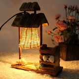 创意原木制台灯复古简约实木质卧室床头小夜灯咖啡酒吧装饰工艺灯