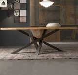 loft创意餐桌 北欧实木复古长方形多人会议桌办公桌设计师工作台