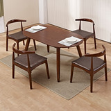 北欧宜家 简约现代小户型桌子时尚椭圆形餐台家具 实木餐桌椅组合