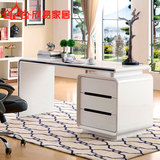 白色亮光烤漆书桌 现代简约电脑桌子 家用办公桌 书房家具写字台