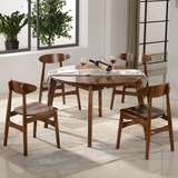 特价北欧圆桌现代简约实木圆餐桌1.2米圆桌胡桃木色圆桌