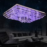人气爆款长方形LED七彩摇控水晶吸顶灯客厅餐厅专用灯具厂家直销
