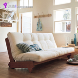 小户型多功能创意折叠实木沙发床1.5米双人布艺可拆洗两用沙发床