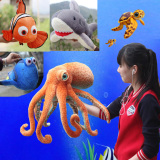 毛绒玩具 海洋海底鲨鱼 蓝藻鱼 章鱼 总动员 小丑鱼公仔玩具 包邮