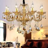 波西米亚黄金色玻璃水晶吊灯阁楼低楼层款客厅卧室照明装饰吸顶灯