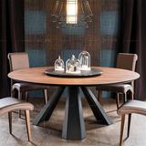 欧式美式圆桌实木创意餐桌loft餐桌铁艺桌复古餐桌简约咖啡奶茶桌