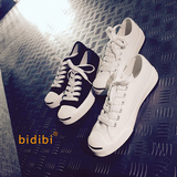 bidibi 低帮开口笑帆布鞋女黑白色鞋子学生平底休闲鞋板鞋布鞋子