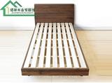 北欧宜家现代简约小户型主卧床欧式纯实木橡木板式1.5/1.8m双人床