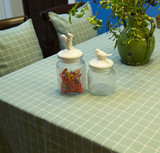 日式北欧宜家桌布餐桌布布艺茶几盖布台布美式格子绿色书桌小清新