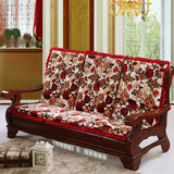 单个连体冬季沙发垫带靠背红木海绵坐垫实木春秋椅子木质加厚加长